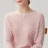 Nuevo Suéter de Punto Fino con Lentejuelas y Cachemir para Otoño/Invierno Cuello Redondo Manga Larga para Mujer Hueco de Ganchillo Holgado Camiseta Base Superior