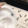 Brincos de Estrela de Oito Pontas Cheios de Diamantes, Piercings de Lóbulo Estrela do Norte com Rosca Externa 0.8, Piercings de Cartilagem Punk de Nicho, Aço Titânio Que Não Desbota