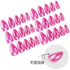 Unhas Wearable Mais Vendidas Transfronteiriças em Rosa Pitaya, Cor Sólida, Tiras de Unha de Comprimento Total, Unhas Amêndoa Curtas, Peças de Unha Brilhantes de Alto Brilho