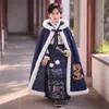 Saludo de Año Nuevo Hanfu Falda Ma Mian para Niños Disfraz de Rendimiento Unisex Estilo Chino Nuevo Estilo Nacional Antiguo Conjunto Terciopelo Plus Grueso