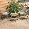 Nordic Outdoor rattan pequena mesa e cadeira varanda pátio jardim B &amp; B Leisure Villa criativo conjunto de três peças móveis de combinação