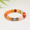 Populares en el comercio exterior, pulseras de cuentas hechas a mano para hombres y mujeres para aliviar la ansiedad, pulseras de la suerte del zodíaco de cristal natural europeas y americanas