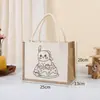 Bolsa de Patchwork de Lona, Bolsa de Yute para Niños Personalizada de Graffiti DIY, Bolsa de Regalo sin Estampar, Bolsa de Lona