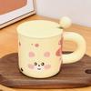 Caneca de Cerâmica Fofa de Urso Nova Transfronteiriça com Tampa Caneca para Casa Desenho Animado Caneca de Café da Manhã Caneca Criativa para Escritório