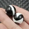 Ágata negra y blanca lineal Dzi de 20 mm, cuentas redondas de jade, cuentas sueltas, cuentas Dzi colmillo de tigre, accesorios para pulseras, cuentas