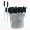Set de Cepillo Desechable para Pestañas y Peine para Cejas Estilo Tiktok, Mango de Plástico de Cristal Transparente, Herramientas de Belleza Coloridas