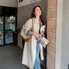 Jaqueta corta-vento feminina 2024 Nova Primavera e Outono Estilo alongado Xadrez coreano Popular Chique Casaco de início de outono