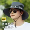 Sombrero de verano para exteriores con protección para cara y cuello, protección solar, ala ancha, sombrero de pescador transpirable para hombre, senderismo, pesca, anti-UV