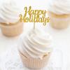 Decoração de bolo de tema de Natal Multicolor Glitter feliz feriado cartão de bolo de férias feliz