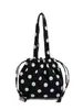 Bolsa de mão clássica retrô com bolinhas em fundo de damasco leitoso, bolsa de ombro casual versátil estilo lady coreano ins