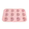 Molde Redondo para Mousse de Chocolate de 12 Agujeros Molde Redondo para Pastel de Cocina Molde de Silicona de Grado Alimenticio Venta al por Mayor