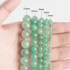 Cuentas redondas de aventurina verde natural, mineral en bruto, material vintage, pulsera verde semiacabada para DIY, accesorios para joyería al por mayor