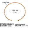 Set de Collar y Pulsera de Diamantes Multicolores Europeo y Americano, Acero Inoxidable Chapado en Oro de 18 Quilates, Fila Única Completamente Incrustada de Diamantes, Joyería de Moda para Mujer
