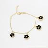 Cdd Pulsera Flor de Ciruelo Nueva Nácar Imitación Doble Cara Pulsera Multifloral Comercio Exterior Transfronterizo Pulsera Cinco Flores Fábrica de Origen