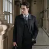 2025 Nova Outono e Inverno Masculino Lã Pura Lado Duplo Lã Lapela Casaco Cor Sólida Casual de Negócios Jaqueta Top