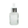 Botella Cosmética 30ml Botella con Gotero Marrón Hombro Inclinado Botella de Vidrio Transparente Botella para Esencia Muestra Marrón Subbotella