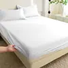 Lençol de algodão lavado com tudo incluído, cor sólida, capa de cama de solteiro, capa de cama Simmons, protetor de colchão com capa contra poeira, lençol com tudo incluído