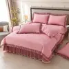 2025 Novo Estilo Saia de Cama de Gaze Preta Estilo Coreano Estilo Princesa Conjunto de Quatro Peças