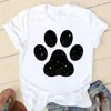 Camiseta Divertida Pata de Perro Estrella Femenina 2025 Ropa de Moda para Mujer Manga Corta Ropa de Dibujos Animados Primavera y Verano Camiseta para Mujer Gráficos