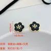 Nuevos Pendientes de Flor con Esmalte de Goteo Serie T, Suaves y Elegantes, Pendientes de Estilo Clásico, Versátiles para el Trabajo, Pendientes para Mujer