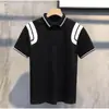 Estilo Nuevo de Verano para Hombre Camisa Casual de Manga Corta Atractiva Ajustada a la Figura Rayada Top Casual de Manga Corta para Hombre