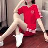 Traje deportivo reductor de edad de talla grande para mujer, ins Amazon transfronterizo, verano nuevo, conjunto de dos piezas de manga corta y shorts