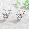Aretes en vivo para mujer estilo ins amor plata de ley S925 circonita aretes de circonita de seis garras aretes brillantes