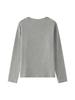 Louvre Início do Outono Novo Estilo Coreano Estilo Casual Gola Redonda Camiseta de Manga Comprida Simples Básica Confortável Blusa para Mulheres