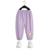 Pantalones anti-mosquitos para niños primavera y verano finos estilo occidental bombachos pantalones de algodón para bebé verano nuevo para aire acondicionado