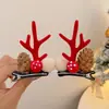 Pinza para el Cabello Decoración Navideña Diadema de Astas de Reno Pinza para el Cabello Estilo Bosque Diadema Transfronteriza Europea y Americana Pinzas para el Cabello de Niñas Accesorios para el Cabello