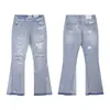 Ga Venta al por Mayor Comercio Exterior Transfronterizo Marca de Moda Jeans de Mezclilla Acampanados Lavados Desgastados Patchwork Unisex