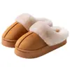 Pantuflas de algodón con suela gruesa 2025 para uso doméstico en otoño e invierno, forradas de felpa y forro polar, cálidas y antideslizantes, aptas para usar al aire libre en invierno
