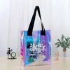 Producción de Bolsos Holográficos Láser de PVC, Bolsas de Regalo de Empaque Jelly de Alta Gama, Bolsas de Compra Transparentes de Plástico, Empaque de Té