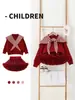 Otoño e Invierno Colocación Navideña Niñas Suéter Cuello Alto de Bola Coreano Hecho a Mano Lindo Conjunto de Vestido Tutú para Niñita