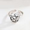 Anillo Vintage Tejido de Estrella de Cinco Puntas Tendencia Ins Diseño de Nicho Personalidad Anillo Hueco de Estrella para Dedo Índice Suministro