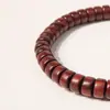 Pulsera Sencilla Pequeña de Sándalo Natural Joyería Sándalo de Sangre Pulsera de Cuentas de Buda de Pastilla de Círculo Único Madera Sándalo Rojo de Hoja Pequeña Africana