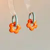 Brincos de flores com cores contrastantes para primavera e verão, fivela de orelha, design de nicho, fivela de orelha exclusiva, brincos femininos, novos e elegantes 2025