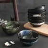 Cuencos y platos de cerámica para uso doméstico Vajilla japonesa 4.5 pulgadas cuencos de arroz cuencos para aperitivos postre sopa vajilla vajilla japonesa para sushi