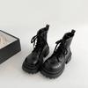 Botas Populares Americanas Retro Marrones de Suela Gruesa para Mujer 2025 Nuevo Otoño e Invierno Altas y con Aspecto Adelgazante Botines Cortos Estilo Británico