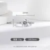 Anillo Abierto de Moda en Vivo Transfronterizo de Platino Chapado de 3 Quilates con Base de Cobre, Anillo de Boda Huevo de Paloma para Mujeres Joyería
