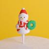 Complemento para pastel de Papá Noel con pegamento suave, bolsa de regalo de muñeco de nieve, tarjeta para pastel, complemento para decoración tridimensional de mesa de postres navideños.