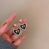 Pendientes de lazo negro de alta gama, sencillos, ligeros y de lujo, estilo frío, con temperamento femenino, pendientes retro Joker, venta al por mayor