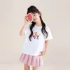 Tutu Elefantito Ropa Infantil Camiseta de Manga Corta para Niñas 2026 Verano Nuevo Estilo Infantil Algodón Puro Delgado Manga Media Top Ropa de Verano