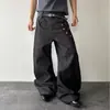 Jeans Retro Americano Curvos con Diseño de Botones Largos para Hombre 2026, Pantalones de Moda Sueltos de Pierna Ancha hasta el Suelo para Otoño
