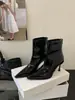 Botas Finas de Salto Alto com Bico Apontado para Mulheres, Botas de Moda Outono e Inverno para Combinar com Casacos, Novas Botas Curtas 2026