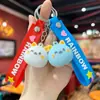 Llavero de panecillo de gato con diseño único, colgante de goma suave de PVC con forma de mini panecillo de dibujos animados lindos