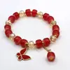 Pulsera Joyería Estilo Nacional, Pulsera Flor de Lirio del Valle Estilo Chino, Cuentas de Buda Tapa de Leche, Pulsera Flor Explosión, Cuentas Redondas de 10 mm, Pulsera de Perlas de Imitación