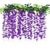 Simulación flor de glicina flor falsa enredadera flor decorativa enredadera de plástico para colgar del techo