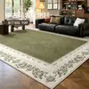 Alfombra vintage verde transfronteriza para sala de estar y dormitorio, alfombra de área grande de cobertura total para sofá y mesa de centro, alfombra para el hogar y tapete de piso
