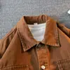 Chaqueta de mezclilla retro americana para hombre, nuevo modelo de primavera, chaqueta resistente con cuello de solapa, chaqueta de trabajo con múltiples bolsillos
